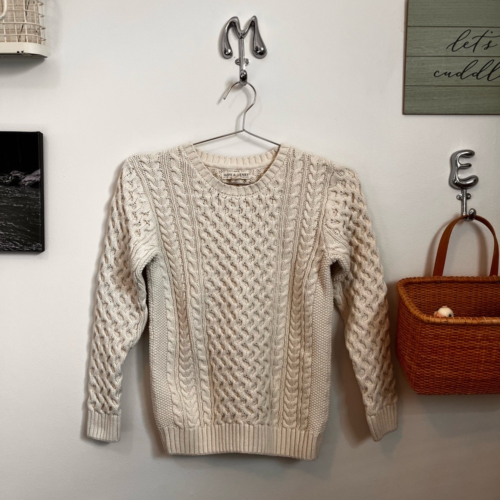 Hope & Henry Organic Fisherman Sweater